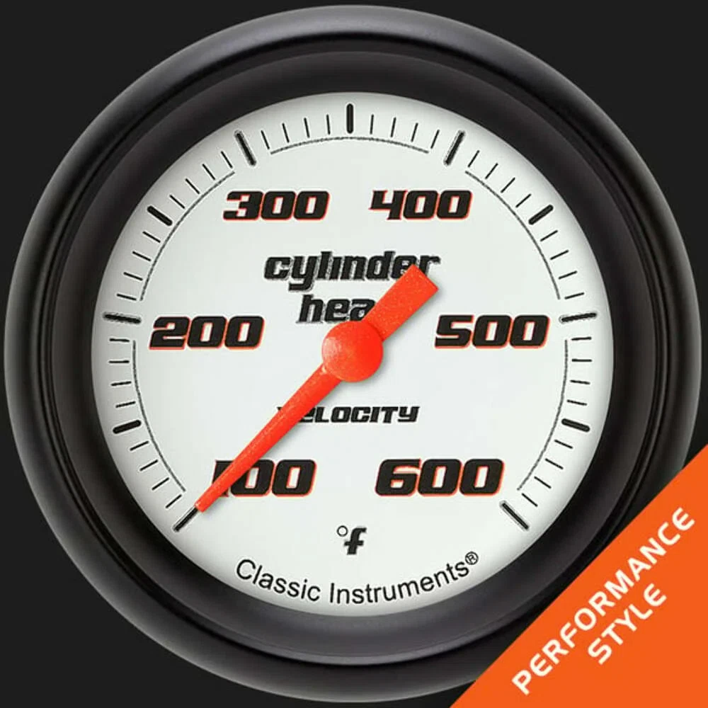 Velocity White 2 5_8_ Cylinder Head Temp. Gauge VS397WBPF